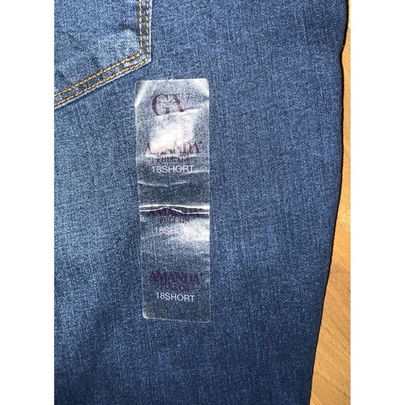 Gloria Vanderbilt Pull On Denim Jeans 18 Short Slimming Panel Amanda Vermont NWT - Picture 13 of 16